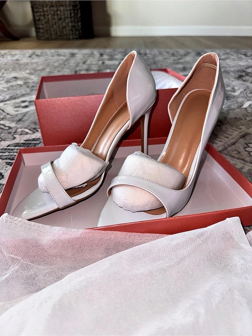 White Leather High Heels Brand New